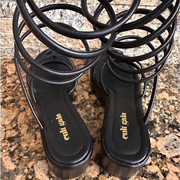 Cult Gaia Alba platform sandal black - Picture 6 of 10